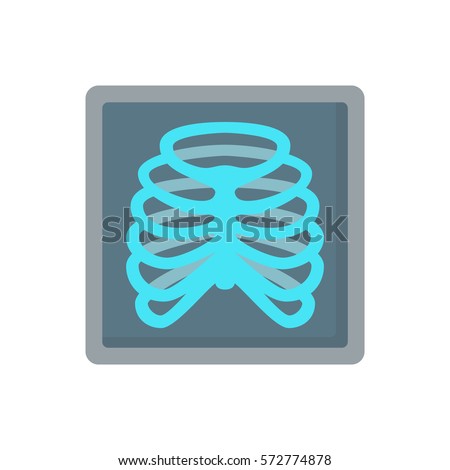 rib skeleton x-ray bones flat icon