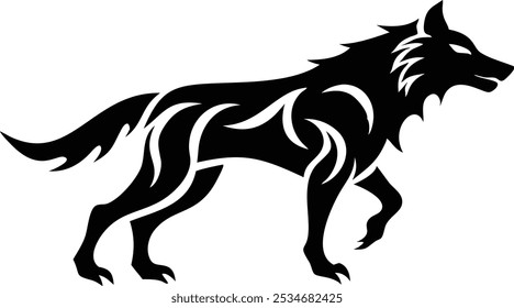 ribal Wolf Tattoo Silhouette | Bold Tribal Wolf Designs for Tattoo Inspiration