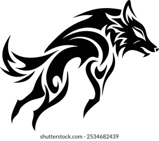 ribal Wolf Tattoo Silhouette | Bold Tribal Wolf Designs for Tattoo Inspiration