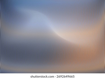 Fundo de vidro abstrato com nervuras com refração e um efeito holográfico. Vidro gravado com gradiente.