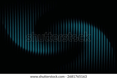 Ribbed abstract glass texture with vertical blue gradient lines, futuristic luminous background with elegant geometric symmetry, bold dynamic modern design pattern, digital vector illustration