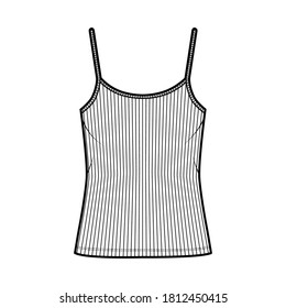 Ilustración técnica de moda de camisol con cuello de cuchara, cuerpo de cuchilla sobredimensionado, longitud de túnica. Ropa plana uniforme de vestir de tanque básico color blanco delantero. Mujeres hombres unisex camiseta top CAD mockup