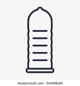 Ribbed Condom Minimal Flat Line Outline Stroke Icon Pictogram Symbol