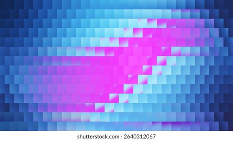 Ribbed fractal neon glass background with gradient color and abstract blur. Blue texture and pink aura mesh. Vibrant vector y2k design. Holographic summer poster with soft prism effects.