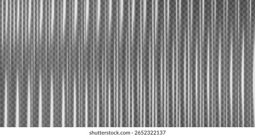 Ribbed glass 3D effect with transparent pattern and line gradient background. Abstract corrugated panel with glossy light reflection overlay. Premium plexiglas texture for luxury displays or spa desig