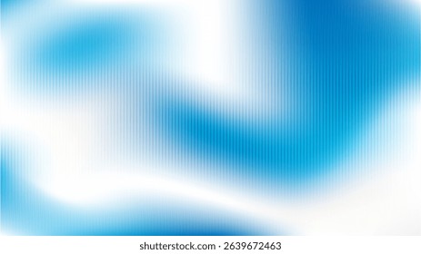 Ribbed Glass Blue texture background. Mesh gradient, acrylic bright bath surface. Reeded semitransparent overlay summer sea banner. Water wave, sky design with line pattern