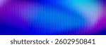 Ribbed glass effect background. Reeded transparent plastic wall. Blue iridescent gradient pattern. Abstract corrugated glass texture, neon light. Pearlescent holographic backdrop. Deep purple glow bg