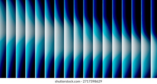 Fondo de efecto de vidrio acanalado. Pared de plástico transparente. Patrón de gradiente iridiscente azul. Textura de vidrio corrugado Abstractas, luz de neón. Fondo holográfico nacarado. Bolsa de brillo púrpura profundo

