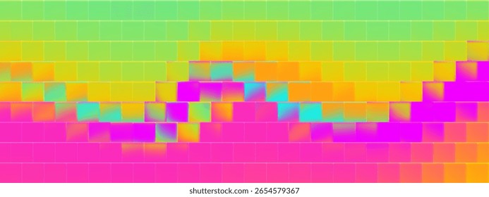 Fundo de gradiente de vidro com nervuras com azul de néon e textura abstrata rosa. Projeto gráfico Y2K com efeito holográfico para pôster moderno ou papel de parede móvel. Espectro multicolorido vibrante com cromatos suaves