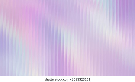 Ribbed glass hologram gradient in pink, violet, and light blue. Rainbow abstract effect with foil light and pink metal silver lines. Wall texture with diamond purple chrome glow and holograph mesh.