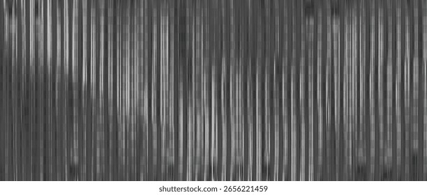 Fondo de patrón de vidrio acanalado. Panel de plástico transparente con textura de caña de luz de cristal para superposición de pared o espejo. Diseño de gradiente de reflejo plateado con franja estriada clara. Vector de Premium