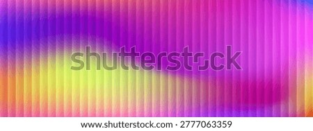 Ribbed glass surface pattern with vertical lines and gradient background red and purple UV filter striped color transparent textured backdrop