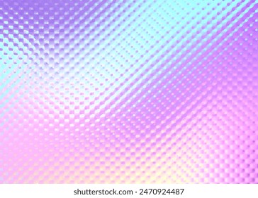 Ribbed glass texture. Blur hologram gradient bg. Pearlescent holograph foil paper noise effect. Refract polycarbonate wall background.