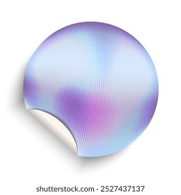 Adesivo de textura de vidro com nervuras com espaço em branco. Modelo de tag com moderno colorido Ribbed Glass fundo efeito isolado branco. Design de modelo de emblema de vetor.