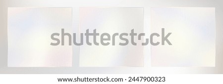 Ribbed glass vector glossy frame. Transparent overlay effect for wavy clear plastic texture. Square frames of abstract corrugated striped frosted plexiglass. Acrylic reeded fluted panel close-up.
