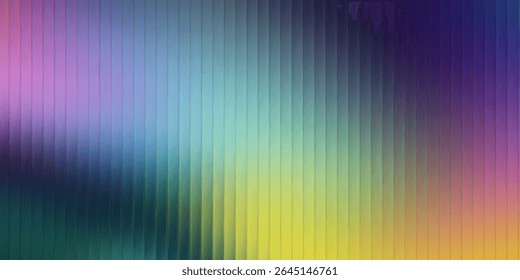 Ribbed gradient background with abstract glass and blue pattern for color effect or neon line design. Blur and metal texture meet iridescent graphic light in vector wave.