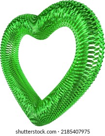 Ribbed green frame in the shape of a heart
