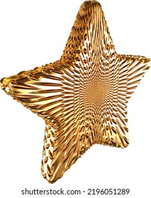 Ribbed stars made of gold