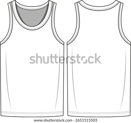 ribbed tank top flat sketch