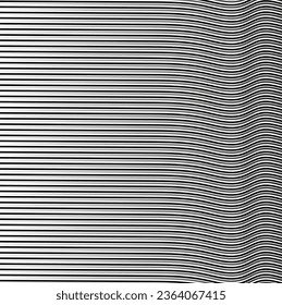 Ribbed texture with horizontal lines is smoothly bent on one side