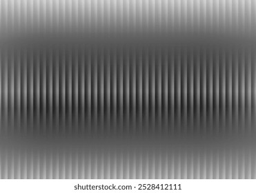 Ribbed translucent glass texture. Abstract background with black and white gradient. Plastic or acrylic glass effect. Vector illustration