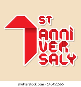 Ribbon 1 year anniversary vector