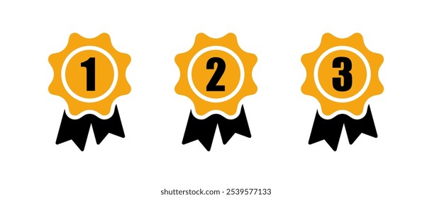 Cinta 1.º 2.º 3.º Premios de Lugar, Vector plano, 10 EPS.