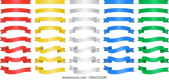 Ribbon 5 color set vector illustration