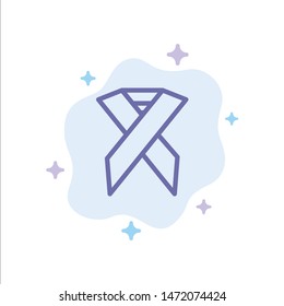Ribbon, Aids, Health, Solidarity Blue Icon on Abstract Cloud Background