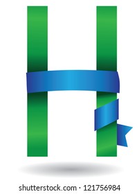 Ribbon Alphabet Icon Symbol Letter H