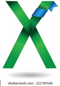 Ribbon Alphabet Icon Symbol Letter X