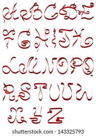 Ribbon alphabet set. vector