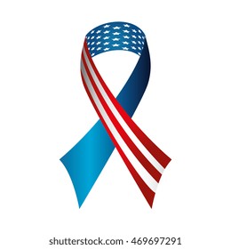 ribbon america usa fourth july memorial day celebration national day vector  illustration isolated