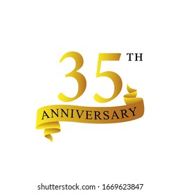 Ribbon anniversary 35th years logo