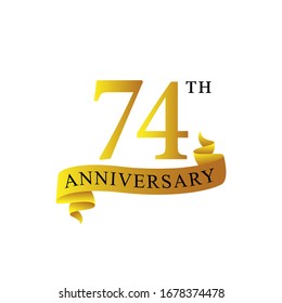 Ribbon Anniversary 74th Years Logo Stock Vector (Royalty Free ...