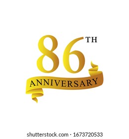 Ribbon anniversary 86th years logo