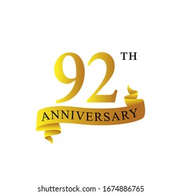 Ribbon anniversary 92th years logo