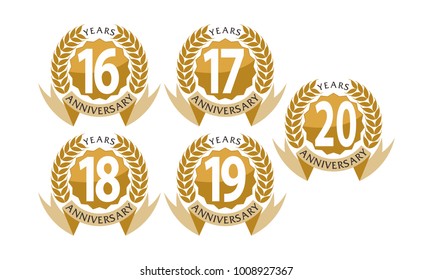 Ribbon Anniversary Leaf Template Set