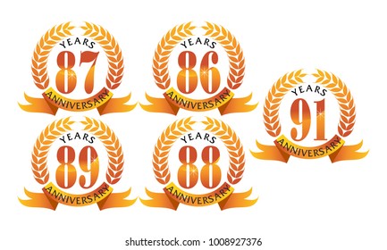 Ribbon Anniversary Leaf Template Set