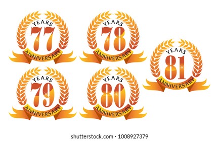 Ribbon Anniversary Leaf Template Set