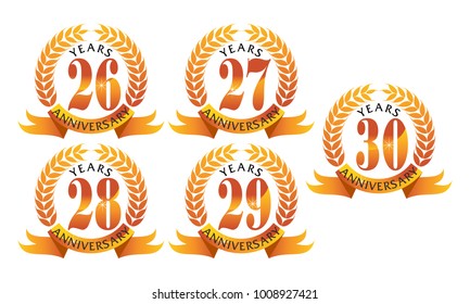 Ribbon Anniversary Leaf Template Set