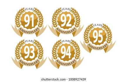 Ribbon Anniversary Leaf Template Set