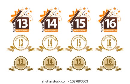 Ribbon Anniversary Template Set