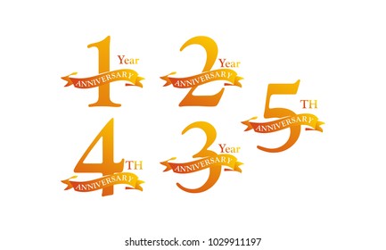 Ribbon Anniversary Template Set