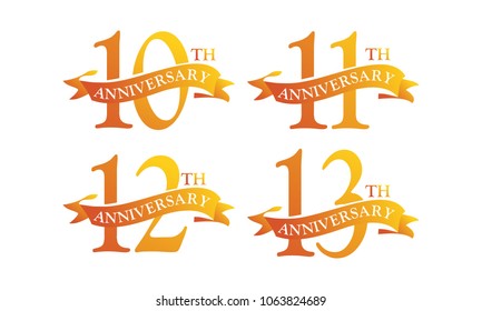 Ribbon Anniversary Template Set