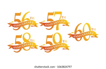 Ribbon Anniversary Template Set