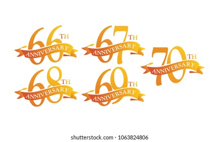 Ribbon Anniversary Template Set