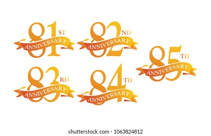 Ribbon Anniversary Template Set