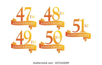 Ribbon Anniversary Template Set