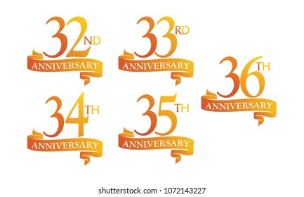 Ribbon Anniversary Template Set